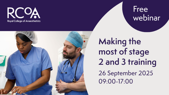 Join our free webinar for anaesthetists in training (ST4-ST7) on 26 September!

☑️Make informed career choices
☑️Develop your skills 
☑️Gain sub-specialty insights
☑️Stage 2: AM | Stage 3 PM (or attend both)
☑️5 CPD points 

Register now: ow.ly/3UYs50WcU5B