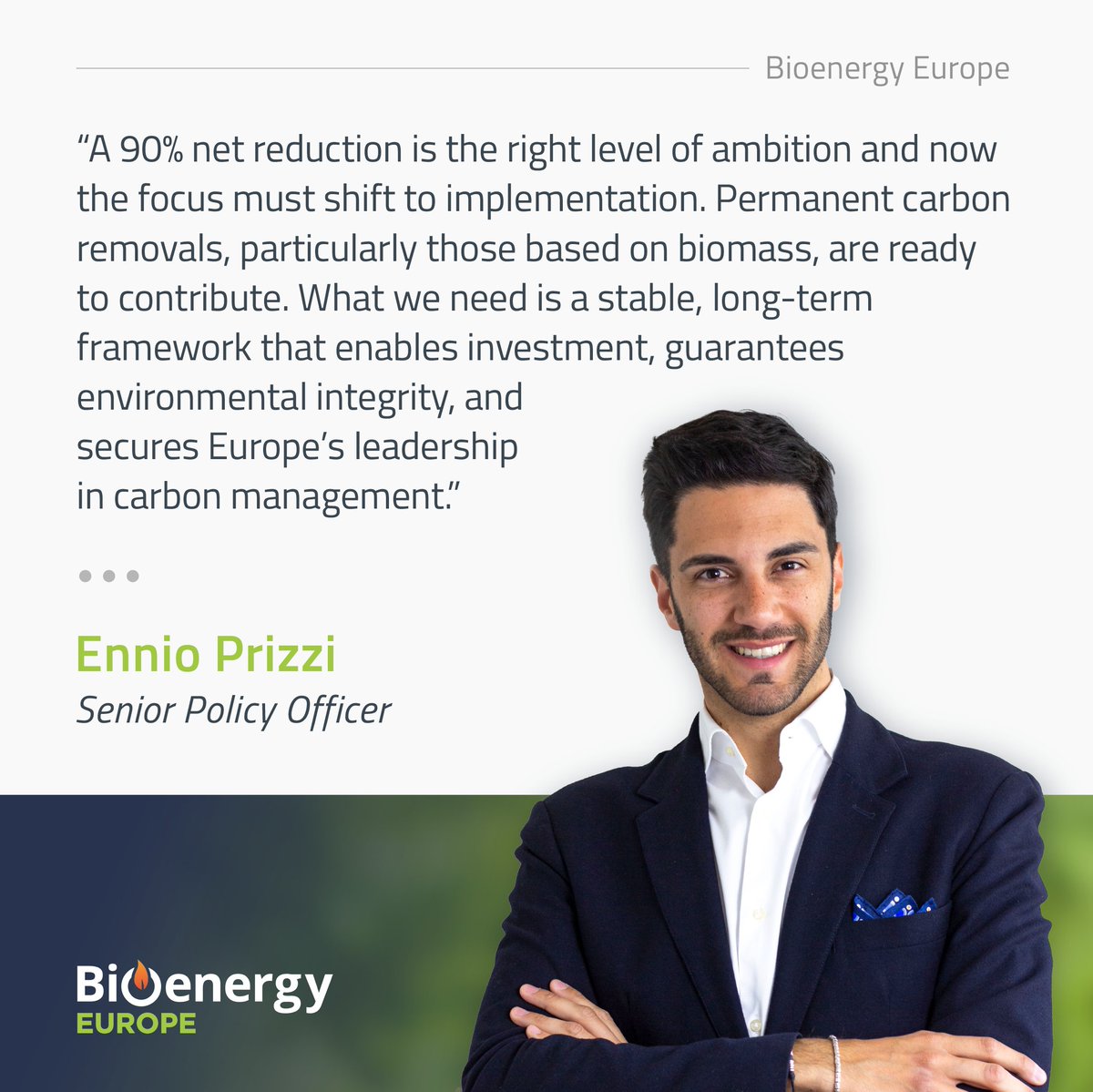 Bioenergy Europe (@bioenergyeu) on Twitter photo 🌍 <a href="/bioenergyEU/">Bioenergy Europe</a> welcomes the EU’s #2040ClimateTarget proposal 👏
Now it’s time to scale #carbonremovals with #BioCCS & #Biochar
We need a clear target, supportive policies & investment signals to make it happen.
🔗 bioenergyeurope.org/from-target-to…
#ClimateAction #EUClimatePolicy 🌍 <a href="/bioenergyEU/">Bioenergy Europe</a> welcomes the EU’s #2040ClimateTarget proposal 👏
Now it’s time to scale #carbonremovals with #BioCCS & #Biochar
We need a clear target, supportive policies & investment signals to make it happen.
🔗 bioenergyeurope.org/from-target-to…
#ClimateAction #EUClimatePolicy