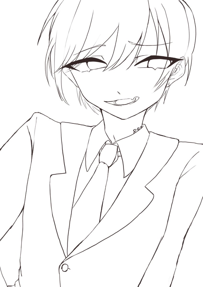 描きたいとこまで描いて終わった8️⃣9️⃣3️⃣さん
もう描けぬ。吾輩には出来ぬ。
スーツ着てて欲しいんだよなぁ…
仕事めっちゃ出来そう、んで後輩に好かれてそう。頼むからそうであれ。