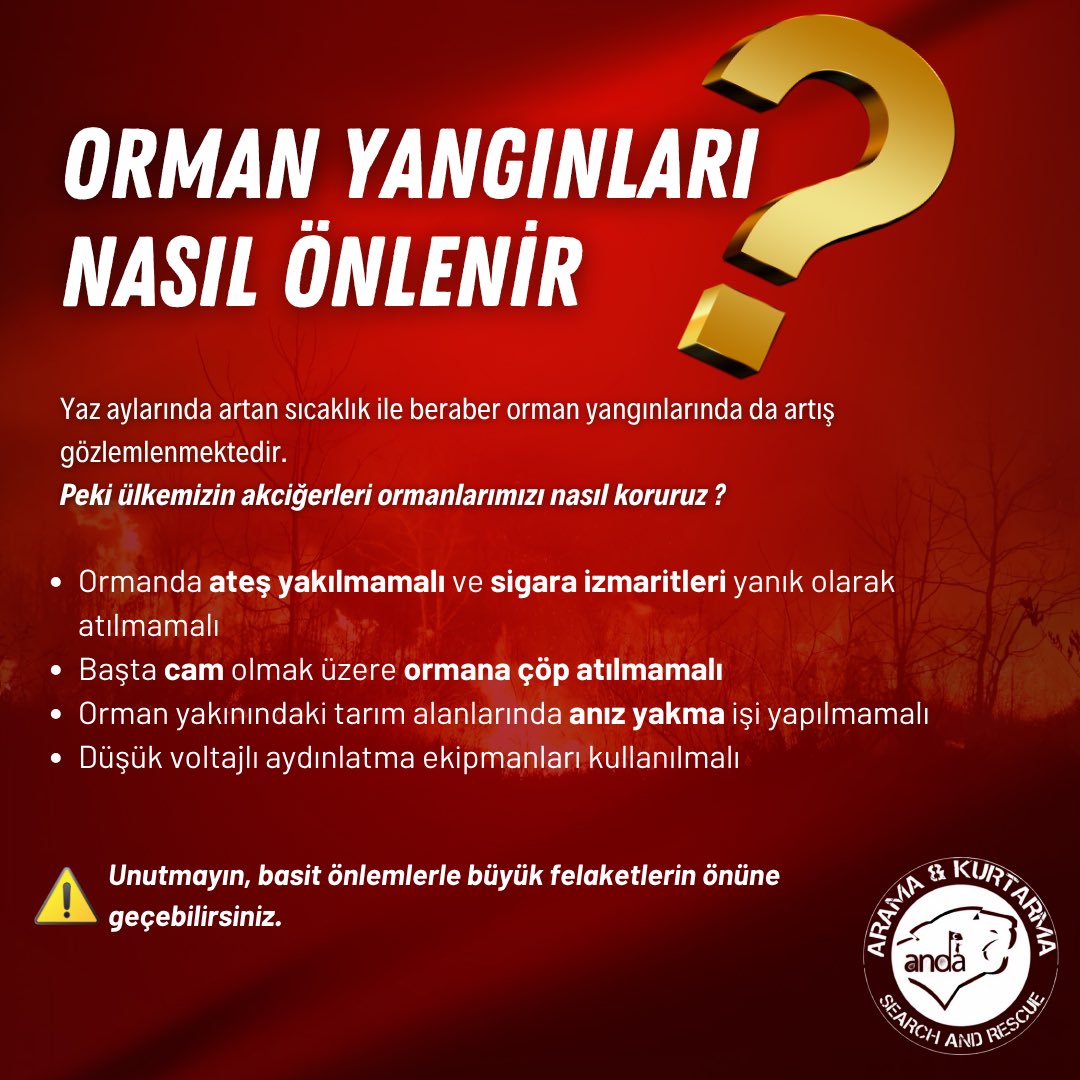 Ülkemizin farklı noktalarında çıkan orman yangınlarına ekiplerimiz müdahale ederken, bizler basit önlemlerle olası orman yangınlarının nasıl önüne geçebiliriz🧐⁉️

#ormanyangını