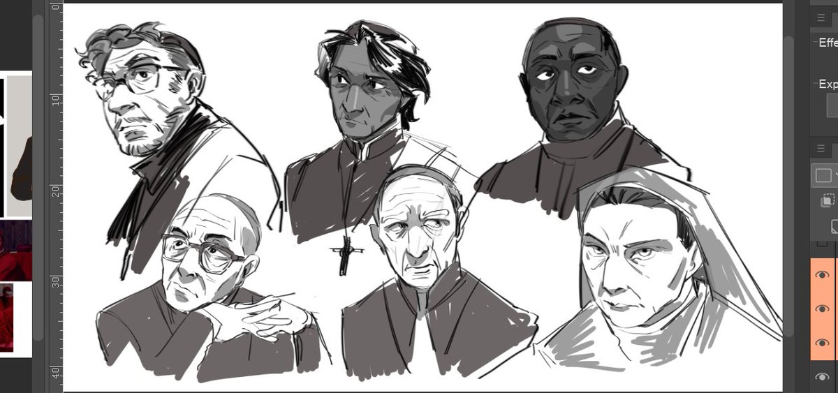 Something something doing more of these headshot studies but w conclave (stopped midway bc my period cramps got worse) 
