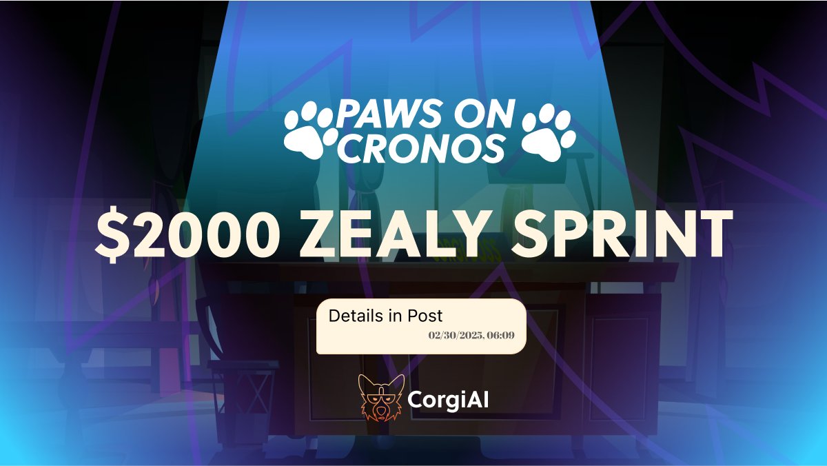 corgiaiclub's tweet photo. 🚀 Big News for #Crofam and #Woofgang!🚀
To celebrate our ongoing event: #PAWSonCronos, we are excited to announce a Zealy Sprint with $2000 prize pool for you! 🤑
🗓 Ends on 30 July at 1pm UTC
💰 Top 69 on the leaderboard will be eligible for rewards
🏆 The more XPs you earn, the more rewards
Join now👇
https://t.co/zScbNa4xim