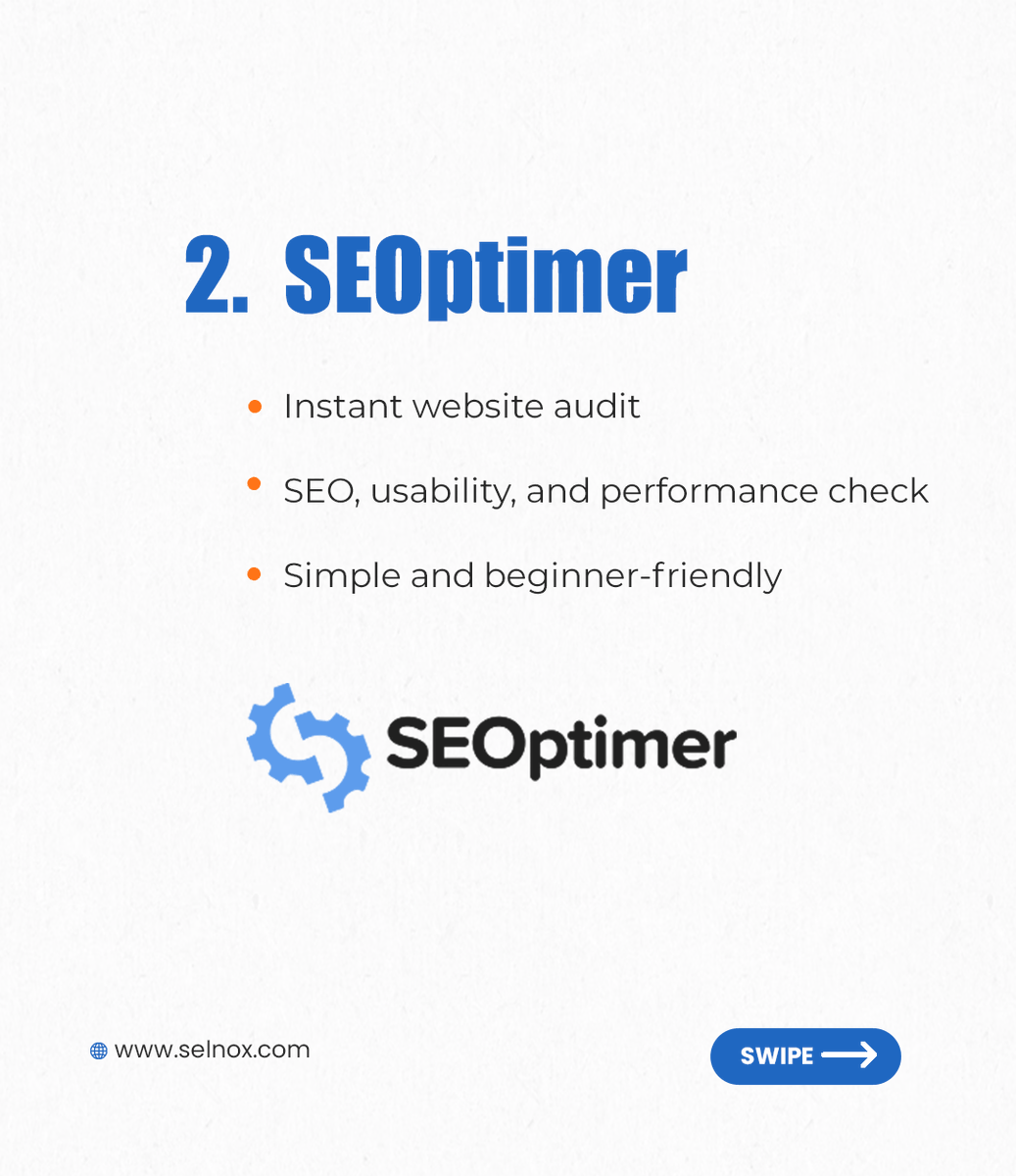 selnoxinfotech's tweet photo. Top -7 Free Website Audit Tools For SEO Expert

#SEO #websiteaudittool #SEOExperts #seoin2025 #SEOExperts https://t.co/ZOtey64u4O