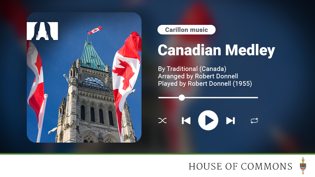 OurCommons's tweet image. Listen to this 1955 archival recording of Robert Donnell’s Canadian Medley, arranged for the carillon and rich with the sounds of Canada’s folksongs and musical traditions. 🇨🇦 🍁ow.ly/nfeE50WjFvp