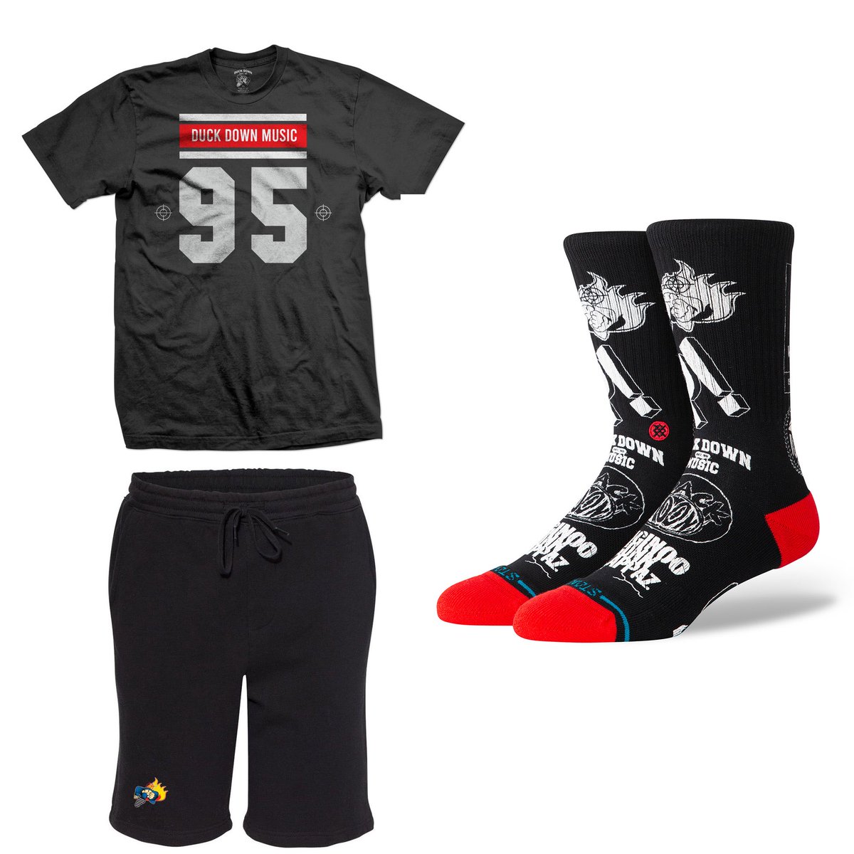 DuckDownMusic's tweet image. 🧦 To commemorate our 30th we partnered w/ @StanceOfficial to produce an Exclusive, Limited Edition Crew Sock Capsule! We’ve paired these Crew Socks with an exclusive 95 inspired Shirt & Duck Down Shorts!
Now at the Duck Down Shop -> shopduckdown.con