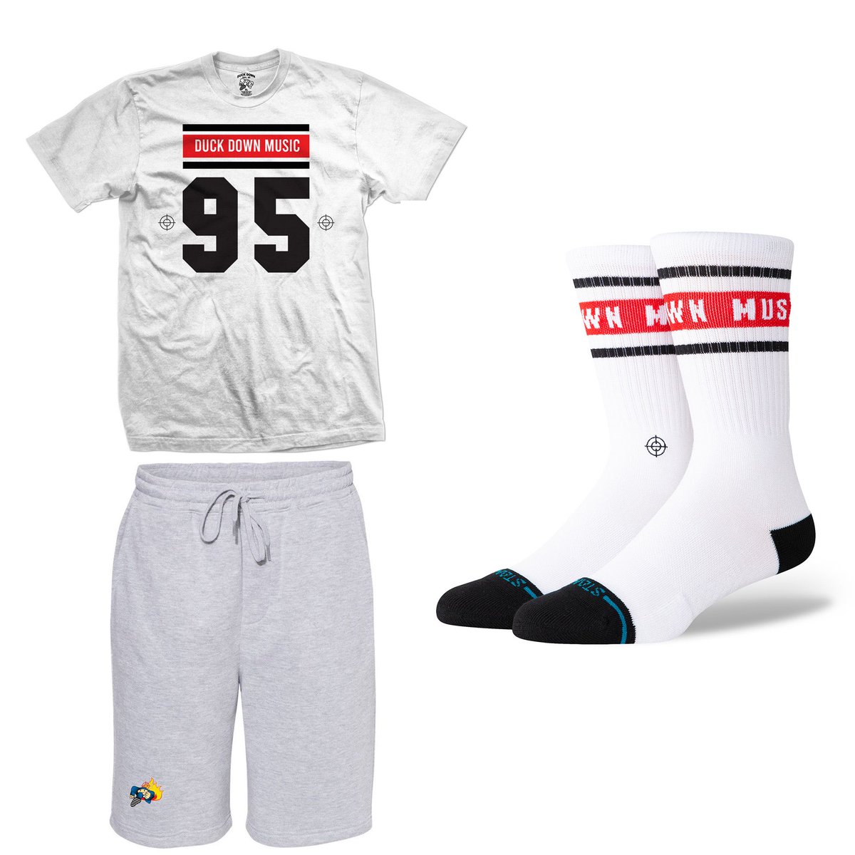 DuckDownMusic's tweet image. 🧦 To commemorate our 30th we partnered w/ @StanceOfficial to produce an Exclusive, Limited Edition Crew Sock Capsule! We’ve paired these Crew Socks with an exclusive 95 inspired Shirt & Duck Down Shorts!
Now at the Duck Down Shop -> shopduckdown.con