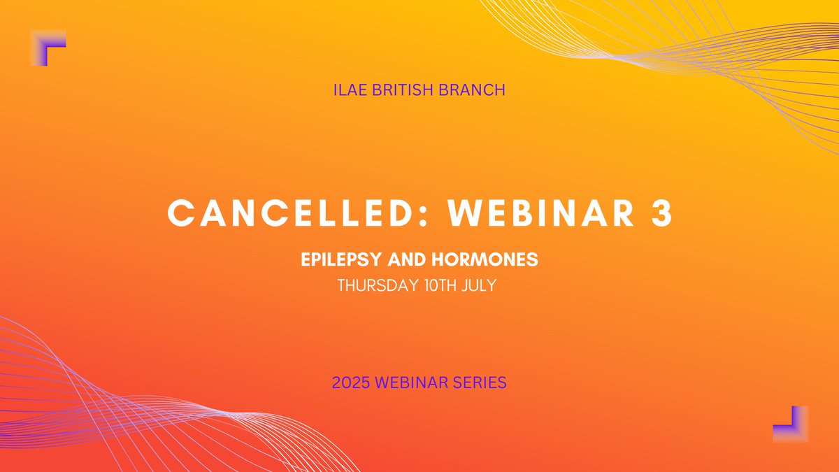 We regret to inform you that the upcoming webinar, 'Epilepsy &amp; Hormones', scheduled for Thursday 10th July has been cancelled. 

We sincerely apologies for any inconvenience this may cause. 

We are working to reschedule the session so keep an eye out for future announcements 👀