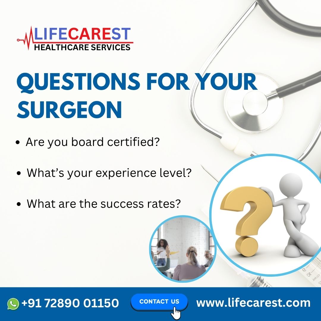 Lifecarest's tweet image. Choosing a surgeon in India? 🩺 Ask these 10 smart questions to ensure you're in expert hands.
 #MedicalTourismIndia #SurgeryTips #ChooseWisely