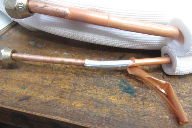 mikelectricstuf's tweet image. So I thought this "copper" aircon pipe felt a bit too light...