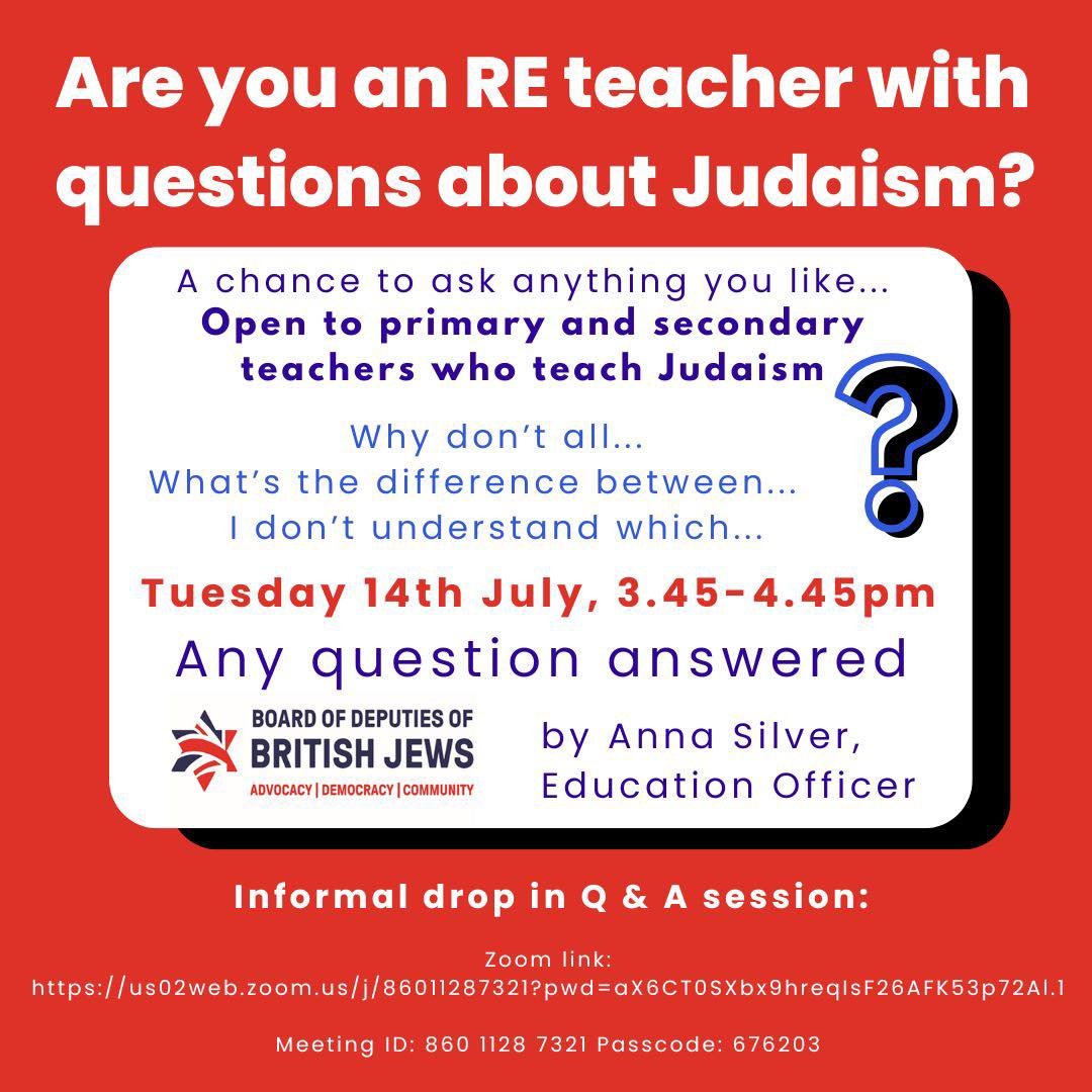 Brilliant offer from The Board of Deputies. #TeamRE