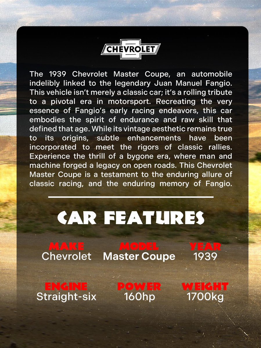 One of the true heroes of the Madpanda garage. 🐼🔥
This 1939 Chevrolet Master Coupe isn’t just a classic — it’s a machine built to race through time.

It carries the spirit of Fangio into today’s rally stages 🌪️🛞

Want to know more about its adventures? 👇

#MadpandaClassics