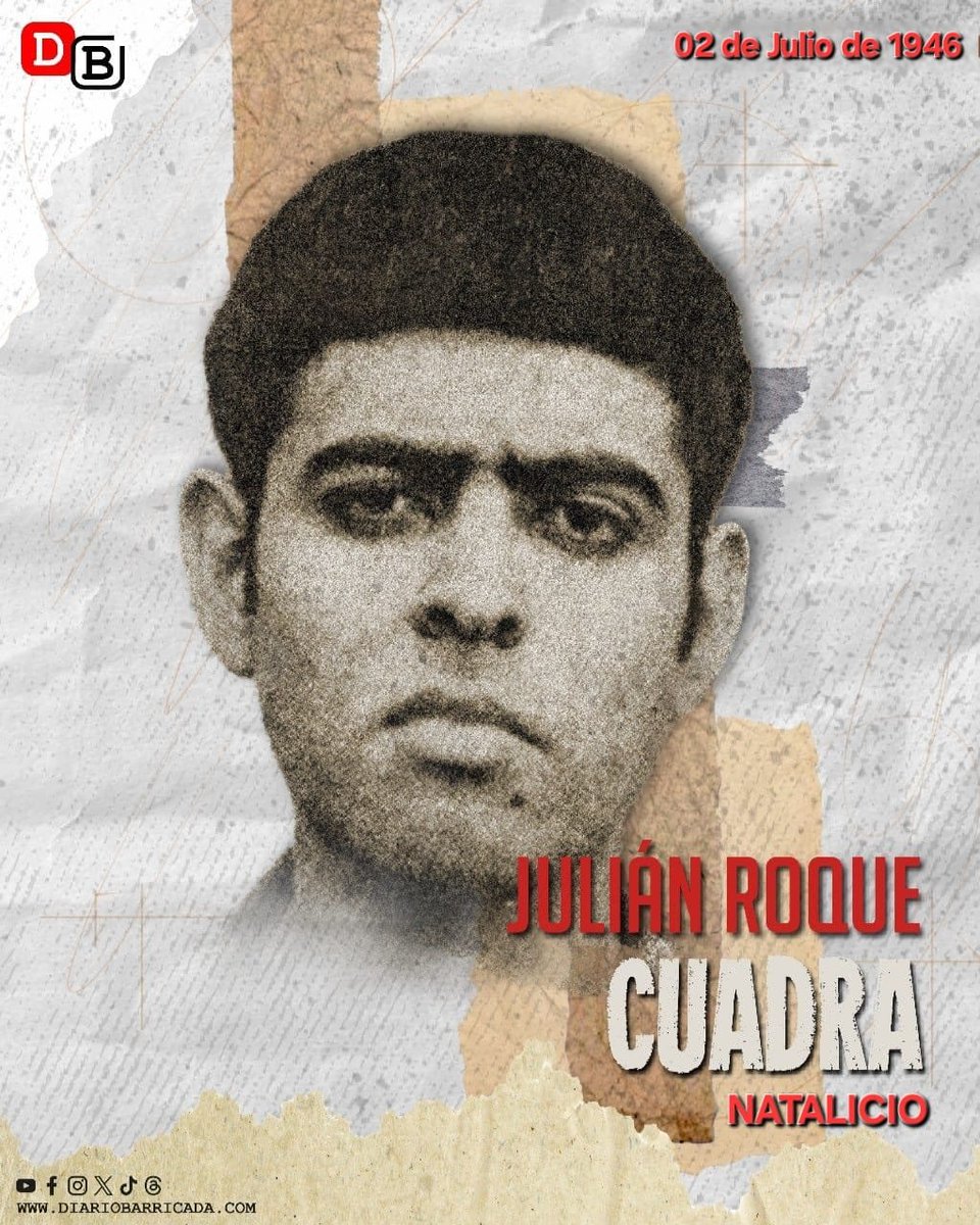 ✨ Un 2 de julio de 1946 nació en #Managua, en el entonces Barrio de la Suspensión (hoy El Redentor) el compañero Julián Roque Cuadra, joven brillante, músico, poeta y militante revolucionario.
