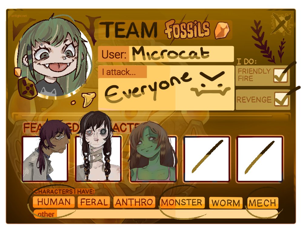xMicrocat's tweet photo. ART FIGHTTTTT #artfight2025 #TEAMFOSSILS https://t.co/LVNkTQ1a1m