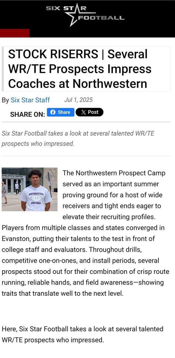 gtownhawk42's tweet image. Thank you @sixstarfootball for the write up from the @NUFBFamily mega camp. Had fun competing
@GtownGridiron @bond_coach @coachabrown1
@Coach_M_Martin @CoachDuFrane
@coachlindsey4
@CoachTurnerISU @KreczmerWIU
@jakob_thut @CoachWalkerRF
@Coach_Curtin_1
sixstarfootball.com/article/123275/