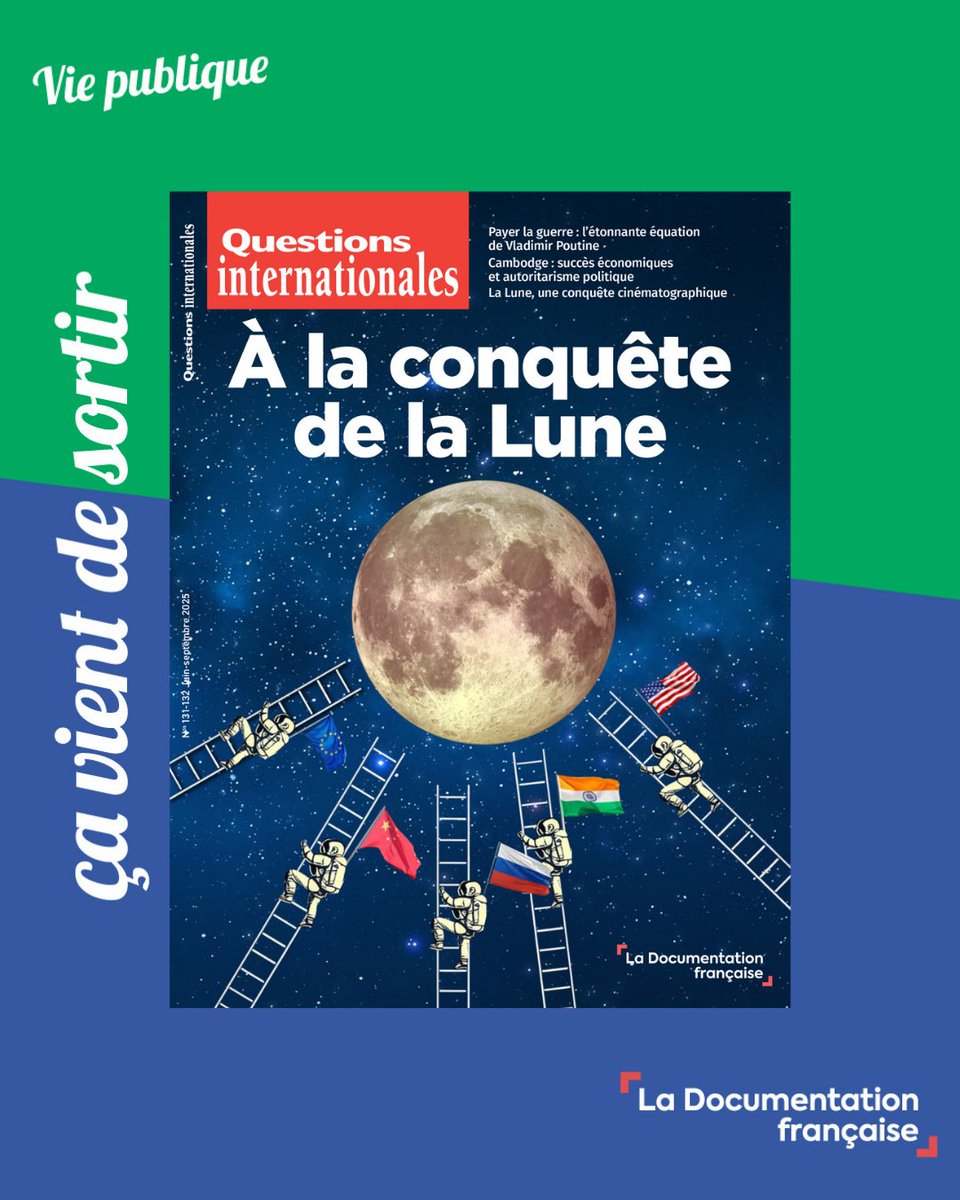 viepubliquefr's tweet photo. #parution 📘 Le n°131-132 (juin-septembre 2025) de Questions Internationales : "À la conquête de la Lune" explore les enjeux géopolitiques, scientifiques et juridiques de la nouvelle course lunaire. Disponible en librairie et ici 👉https://t.co/9dHfGGHfJ6 https://t.co/BiFZOTL1pN
