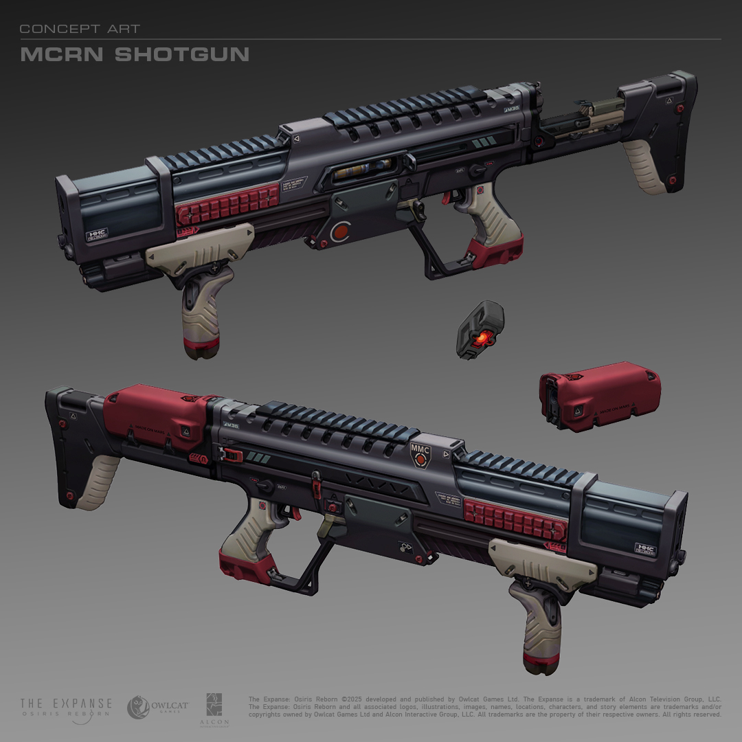 TheExpanseRPG's tweet image. You could see Zafar using this MCRN shotgun in The Expanse: Osiris Reborn trailer. You will be able to use this weapon as well, if you prefer shotguns. Or if you want to feel like you are That Guy.