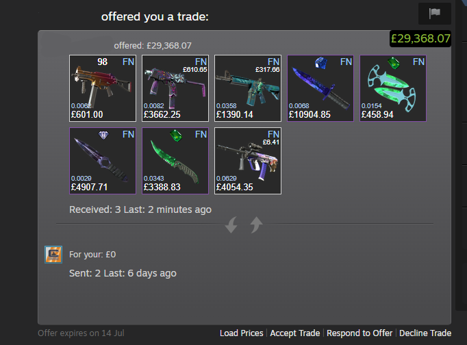A $35,000+ cash out recently with all kinds of low floats coming in! ⬇️

I'm always buying/selling/trading skins with all payment methods, my DMs are always open for interest

Will also give away $150 to a random RT, make sure to enter!