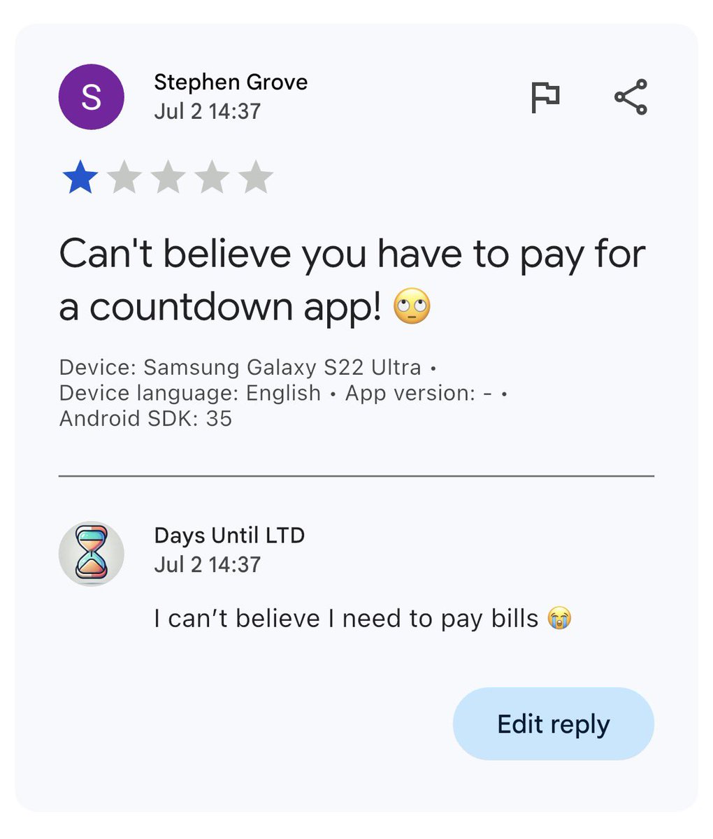 KotlinPixel's tweet image. What is your go to reply when people complain that app is not free?
