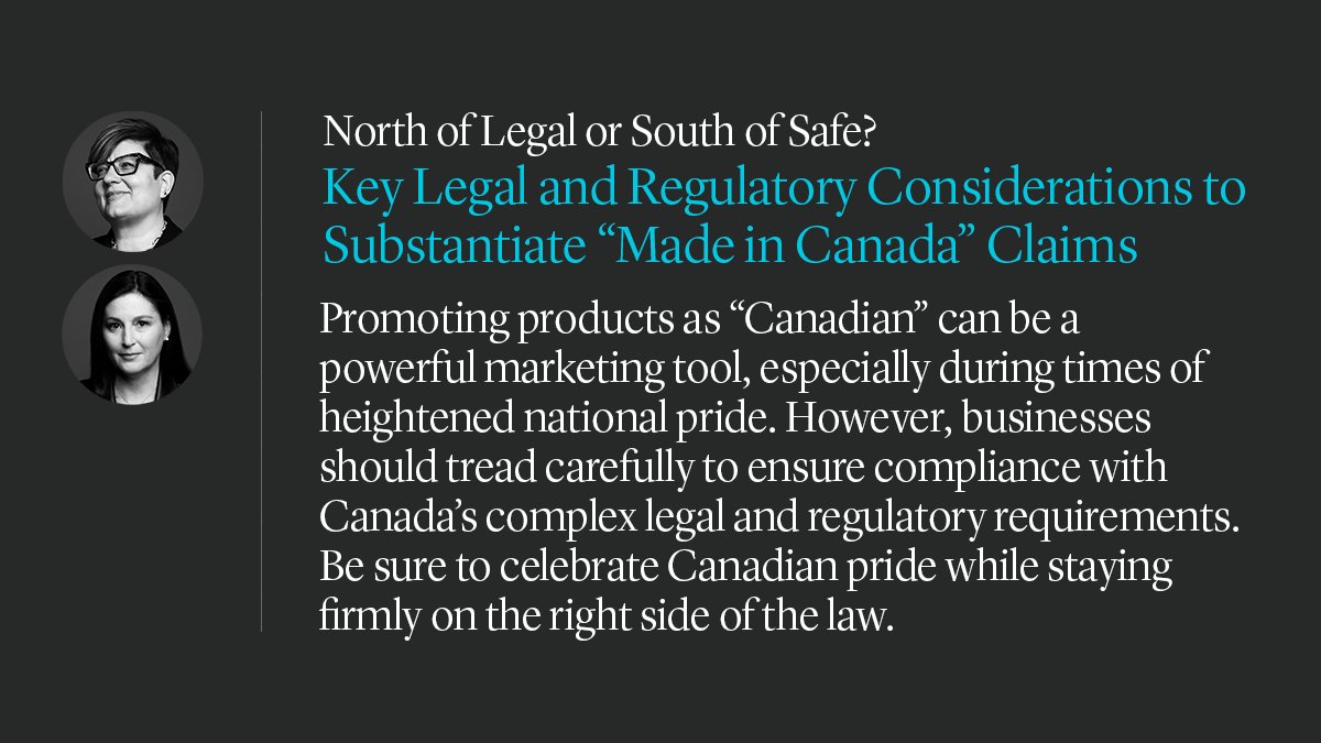 Lenczner Slaght (@lencznerslaght) on Twitter photo On the Docket, Cynthia Tape and <a href="/SanftJordana/">Jordana Sanft</a> share a reminder of the key Canadian federal laws governing “Canadian” product claims, including “Product of Canada” and “Made in Canada”. – ow.ly/47MM50WjGxS On the Docket, Cynthia Tape and <a href="/SanftJordana/">Jordana Sanft</a> share a reminder of the key Canadian federal laws governing “Canadian” product claims, including “Product of Canada” and “Made in Canada”. – ow.ly/47MM50WjGxS