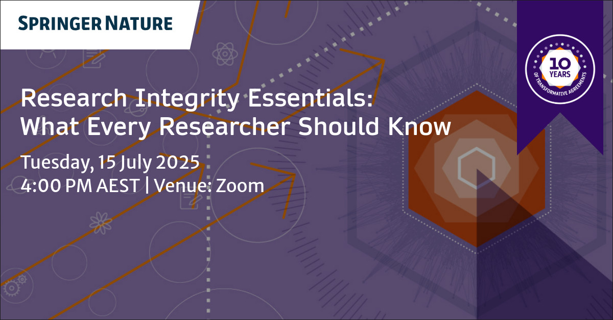 Researchers in ANZ: Join our webinar on 15 July on Research Integrity with Nick Campbell, Vice President, Academic Affairs. Learn how ethics, transparency &amp; accountability shape credible research. Real cases, expert tips &amp; practical tools included! spklr.io/6015B8b0L