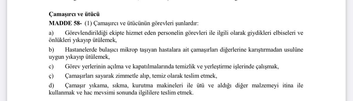 Diyanet her yıl Hacca giden on binlerce vatandaşımıza hizmet için yüzlerce görevli gönderiyor Suudi Arabistan’a. Sahra Hastaneleri dahi kuruluyor, havalimanlarından Hac ibadetinin yapıldığı yerlere onca insan orada Türk vatandaşına hizmet veriyor. 

Çamaşırcı ve Ütücü de Hac