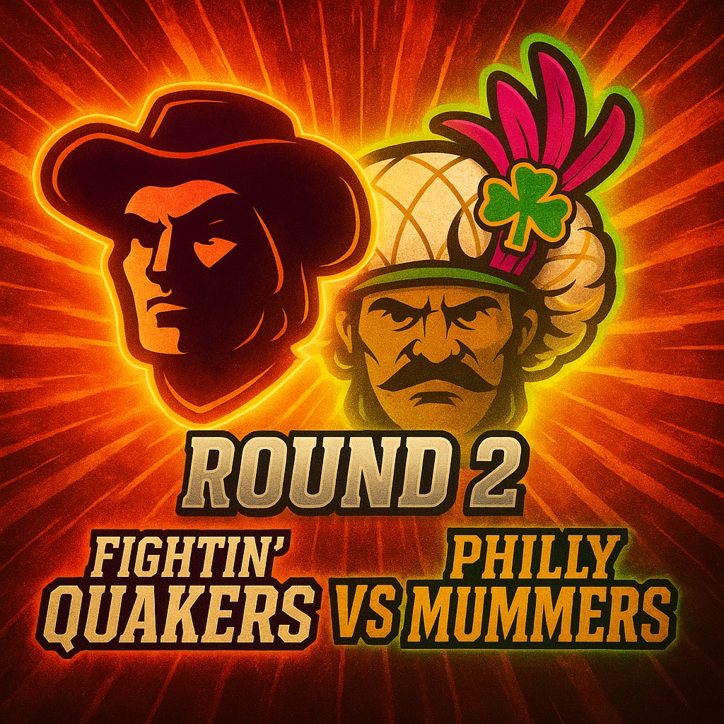 Round✌️

Mummers vs Fightin Quakers 
6:00pm
At Gwynedd Mercy University