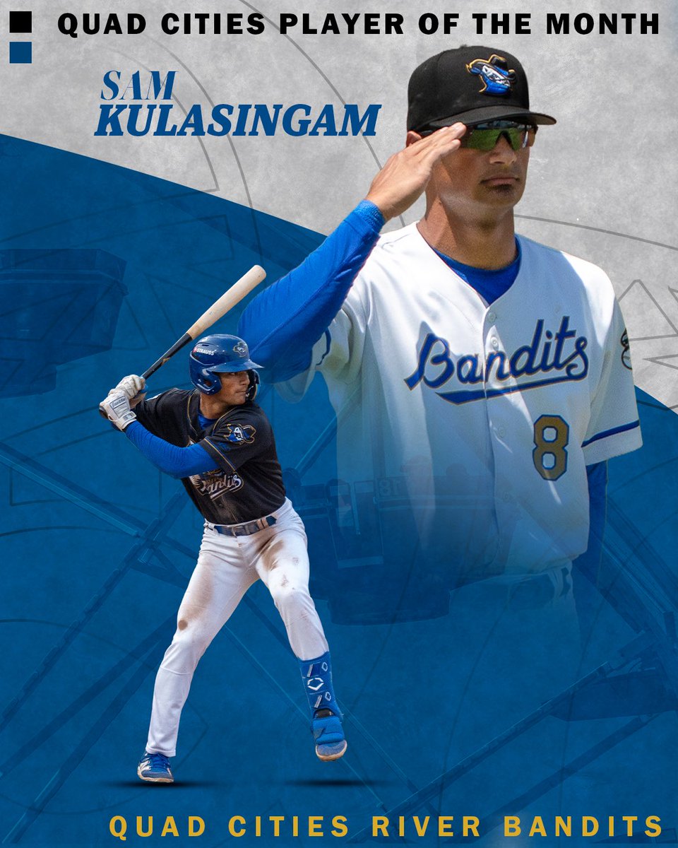 QCRiverBandits's tweet photo. Congratiations to Sam Kulasingam and AJ Causey, who have been named Quad Cities’ Player and Pitcher of Month for June! 💪

#RoadToRoyalty🦝 https://t.co/ybkoGwIhte