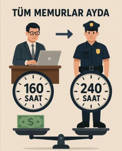 polismevzuat's tweet photo. EŞİT İŞE, EŞİT ve ADİL ÜCRET..
Her memura eşit ve adil haklar verilmeli.

- Diğer memura verilen haklar polise de verilmeli.
- Ek mesai yapan polise, ek mesai ücreti verilmeli.
#PoliseNedenHaram #polis https://t.co/4V2HI5BQF5