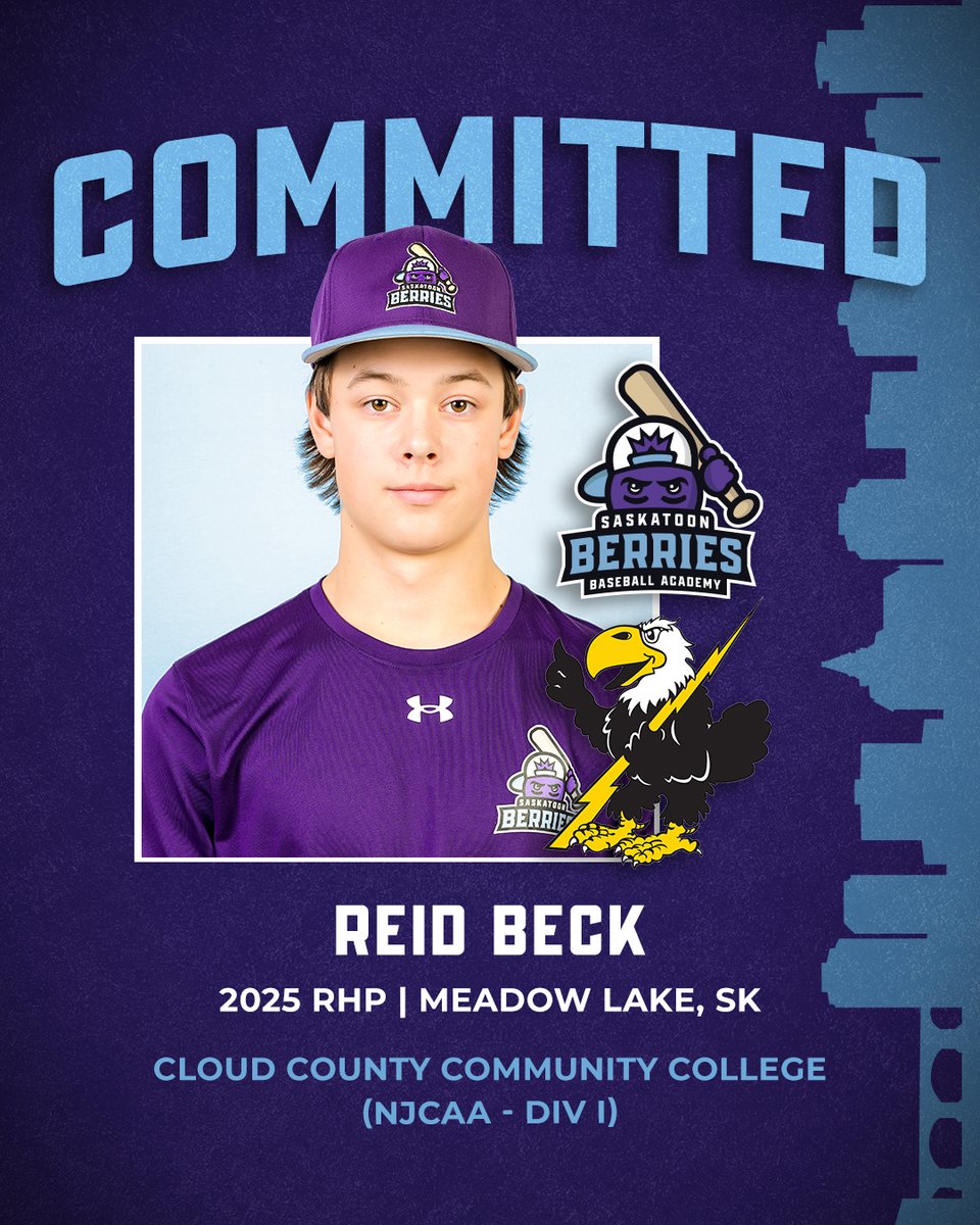 berriesacademy's tweet image. Congratulations to Berries Academy 2025 RHP, Reid Beck on his commitment to Cloud County Community College!