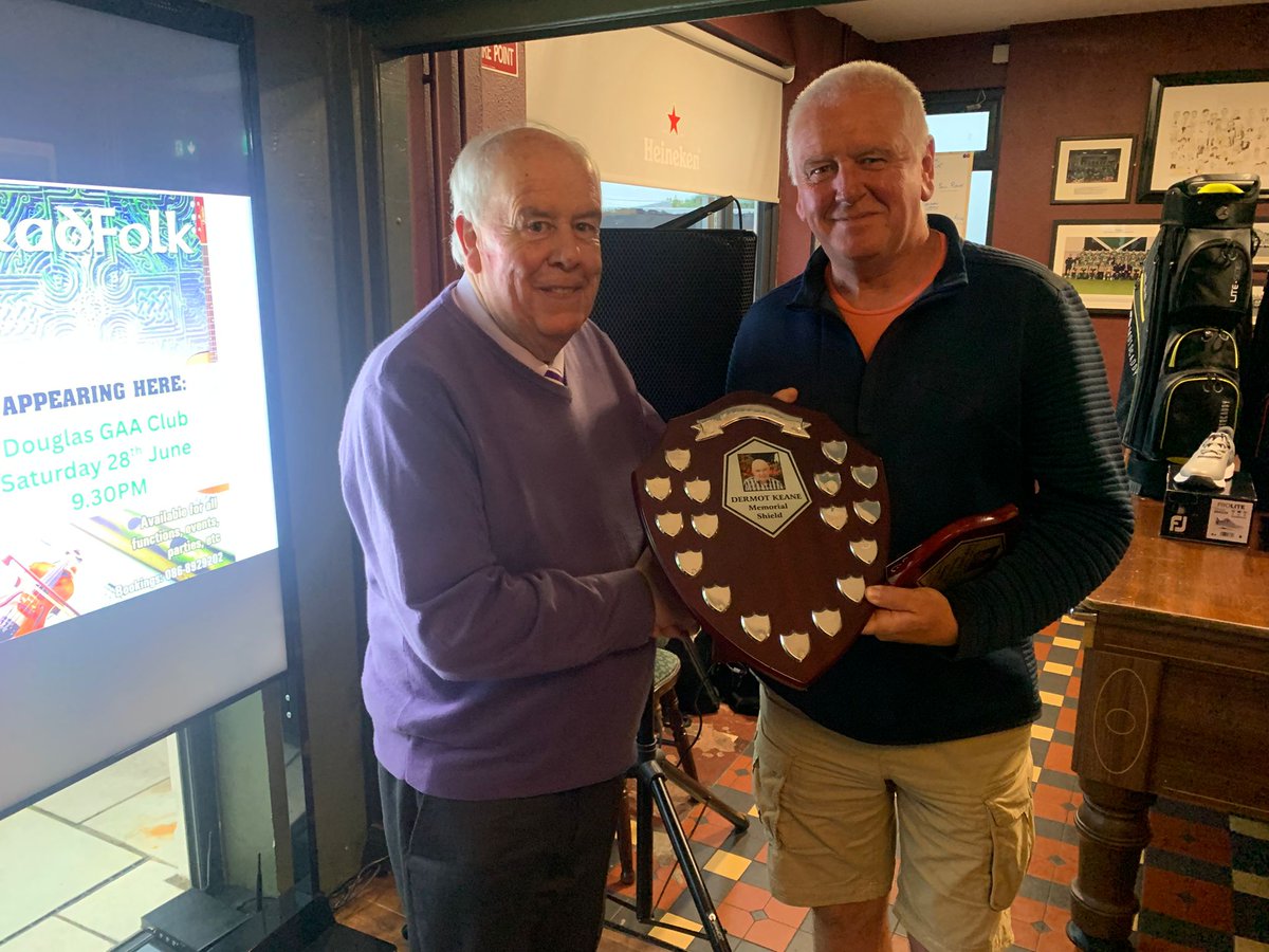 Teddy Donovan overall winner of the Dermot Keane pitch and putt tournament with Jerry Keane presenting his prize. Cillian Donovan won the men's section, and Rachel Swanton won the ladies competition. Thanks to all participants and sponsors who made such an enjoyable day.