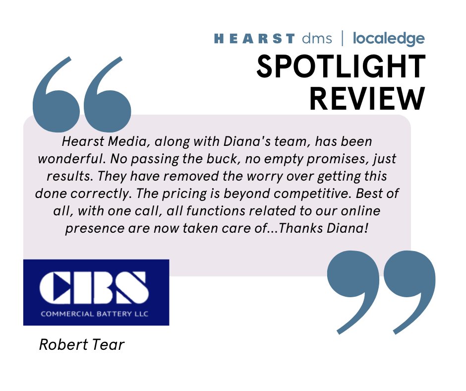 LocalEdge's tweet image. Thank you, Robert and Karla, for your outstanding feedback! It’s genuinely uplifting to hear about the impact Diana Palas and the Hearst Media team have had on your businesses. We’re honored to be a part of your growth journey, and thank you for the opportunity to work with you!