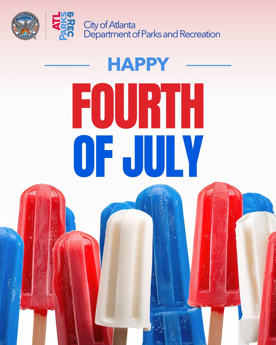ATLParksandRec's tweet image. 💙♥Happy 4th of July, Atlanta!
This 4th of July, we reflect, we reconnect, and we recommit to each other, to our city, and to the future we’re shaping side by side.
Whether you're planning a laid-back picnic or grilling with family, our parks are the perfect place to enjoy!