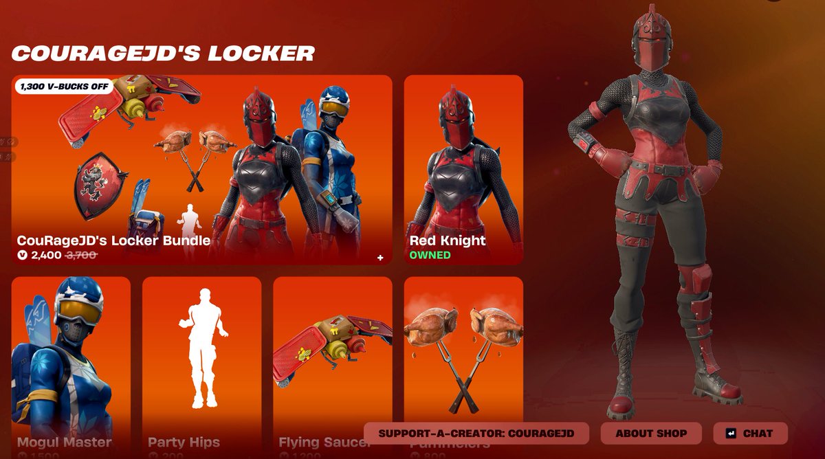StealthPiercer's tweet photo. @CouRageJD Only thing i had vbucks for but atleast i used ur code when buying it :D https://t.co/7YA4Anz2Hv
