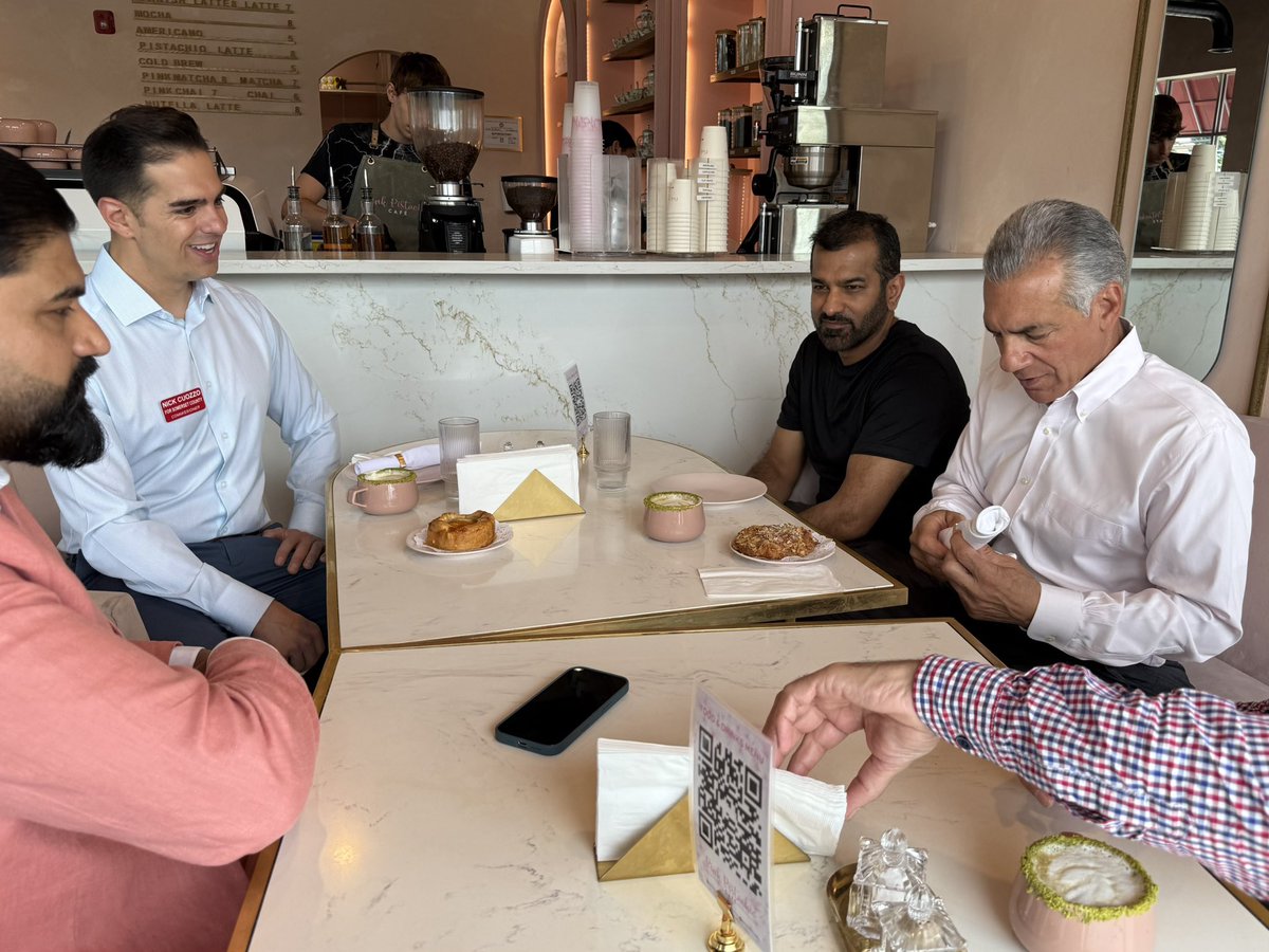 MSCM4Somerset's tweet image. This morning, Nick joined @Jack4NJ at a campaign event at the Pink Pistachio Cafe, a great local business in Franklin Township. The local leaders in attendance are ready for change in Somerset County and New Jersey!