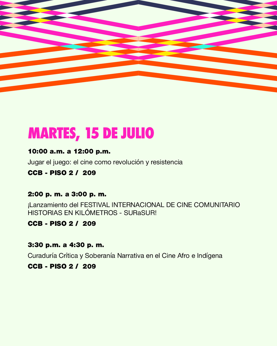 🎬✨ ¡En BAM 16 nos seguimos uniendo a la diversidad y la inclusión en el audiovisual! 

Agéndate y únete a nuestra línea estratégica dedicada al audiovisual étnico, accesibilidad e inclusión, donde exploramos distribución, circulación, financiación y mucho más.