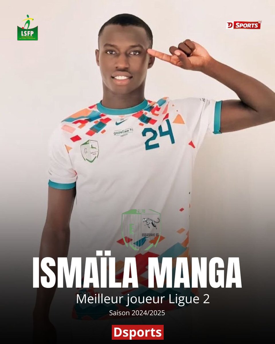 Ahmadoubamba36's tweet photo. 🏅Issiaga Kane élu meilleur joueur de Ligue 1 !
Unanimité méritée pour le maestro du Jaraaf, véritable métronome d’un sacre construit avec maîtrise, constance et classe.
Bravo aussi à Ismaila Manga de Essamaye , patron en Ligue 2 👏
#Dsports |
#LigueProSN #TeamJaraaf #Dsports https://t.co/pclBFNPUU0