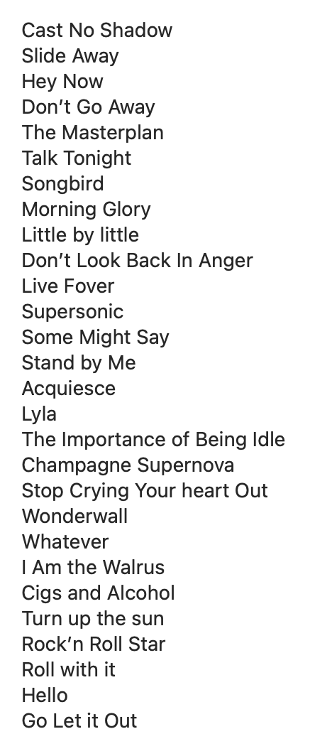 A dos días del regreso de Oasis, estas son las canciones que yo incluiría en su set list. 🌝❤️✨🙏