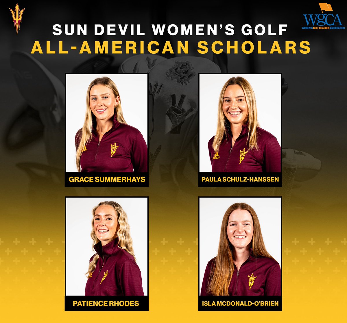 Sun Devil W. Golf (@sundevilwgolf) on Twitter photo Consistency in the Classroom πβοΈ
For the 6οΈβ£th straight year, at least 4οΈβ£ Sun Devils have been named <a href="/WGCAGOLF/">Women's Golf Coaches</a> All-American Scholars ππ§ Consistency in the Classroom πβοΈ
For the 6οΈβ£th straight year, at least 4οΈβ£ Sun Devils have been named <a href="/WGCAGOLF/">Women's Golf Coaches</a> All-American Scholars ππ§