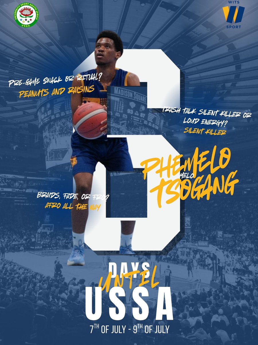 6 days out!
The wait’s getting shorter, the energy’s getting louder 💥
Wits Basketball is locked in and ready to light it up at USSA 3x3.

OMSH, we’re on our way 🏀💙
#WitsOn3 #USSA3x3 #6DaysToGo #OMSHReady #BlueAndGold