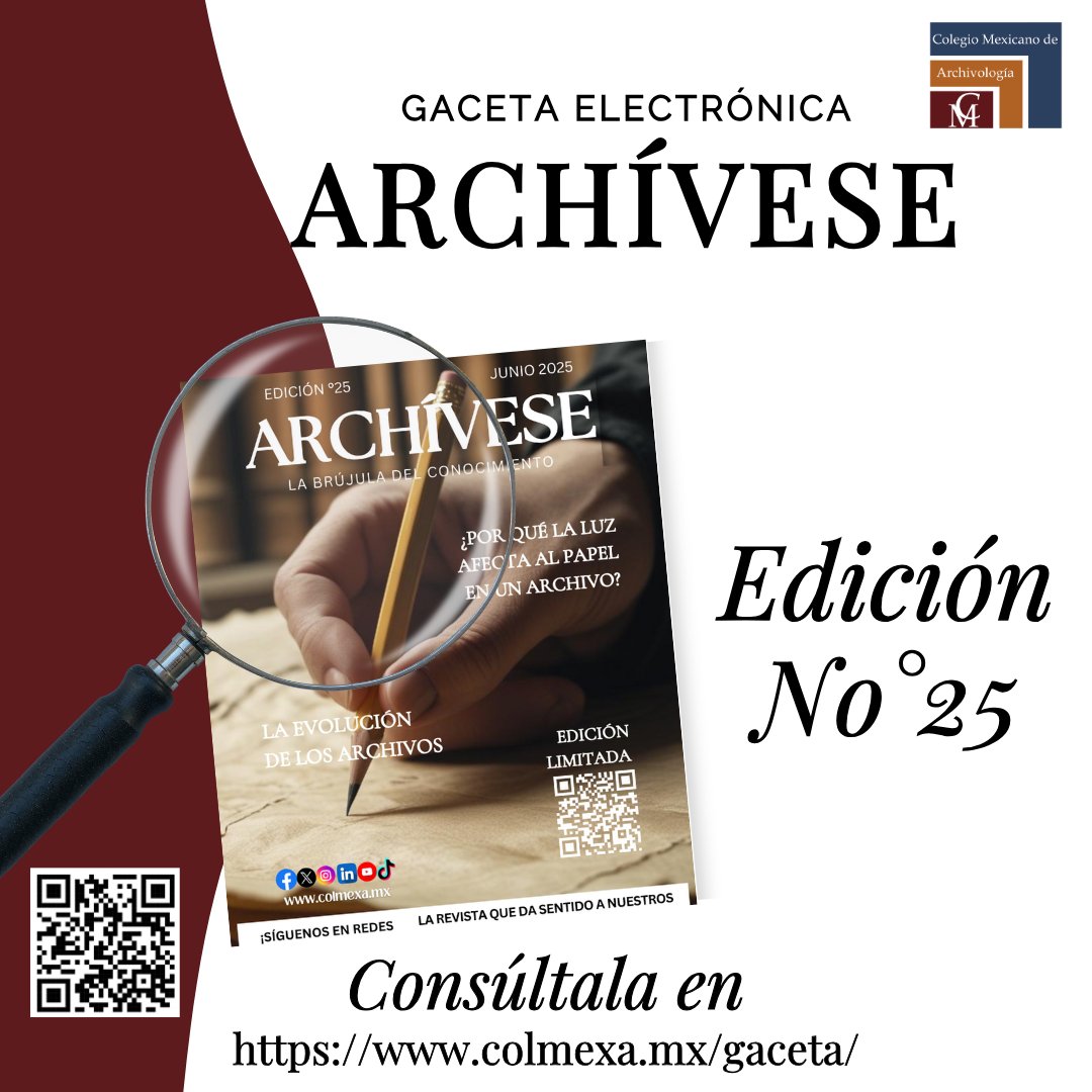 ColmexaOficial's tweet photo. ¡La Gaceta "Archívese" Edición No. 25 (Junio) ya está aquí! 😉 Descubre fascinantes historias y temas clave que revolucionan la archivística. ¡No te lo pierdas! Lee ya: https://t.co/msU52C33Dy
#Archivística #GacetaDigital #Archivos #COLMEXA #Junio #Archivología #gaceta https://t.co/M4WqMm42hm