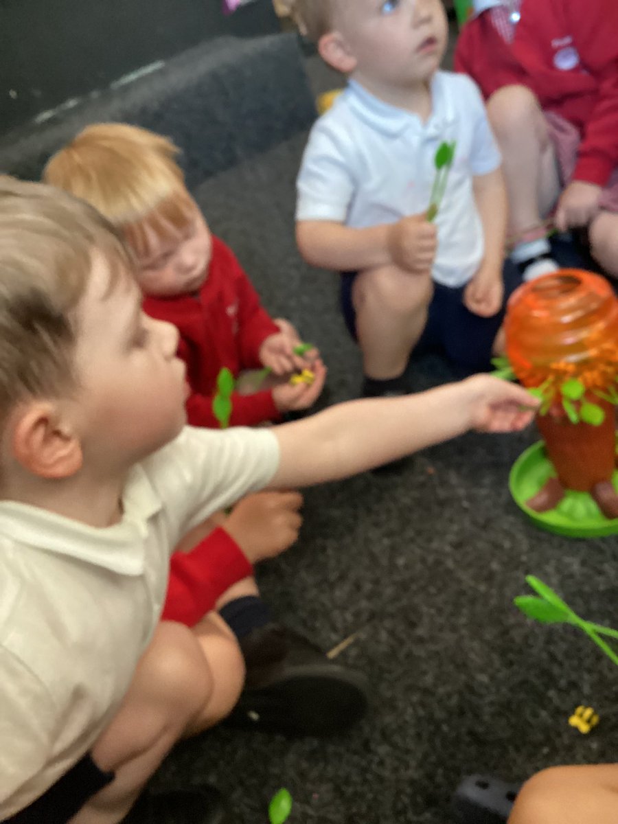 PCPNursery's tweet image. We played a game of ‘Honey Tree Hive’. We had to carefully remove leaves from the tree without making the bees fall from their hive. It was a great way to help us practice the concepts of more and less and adding on one more #pcpmaths