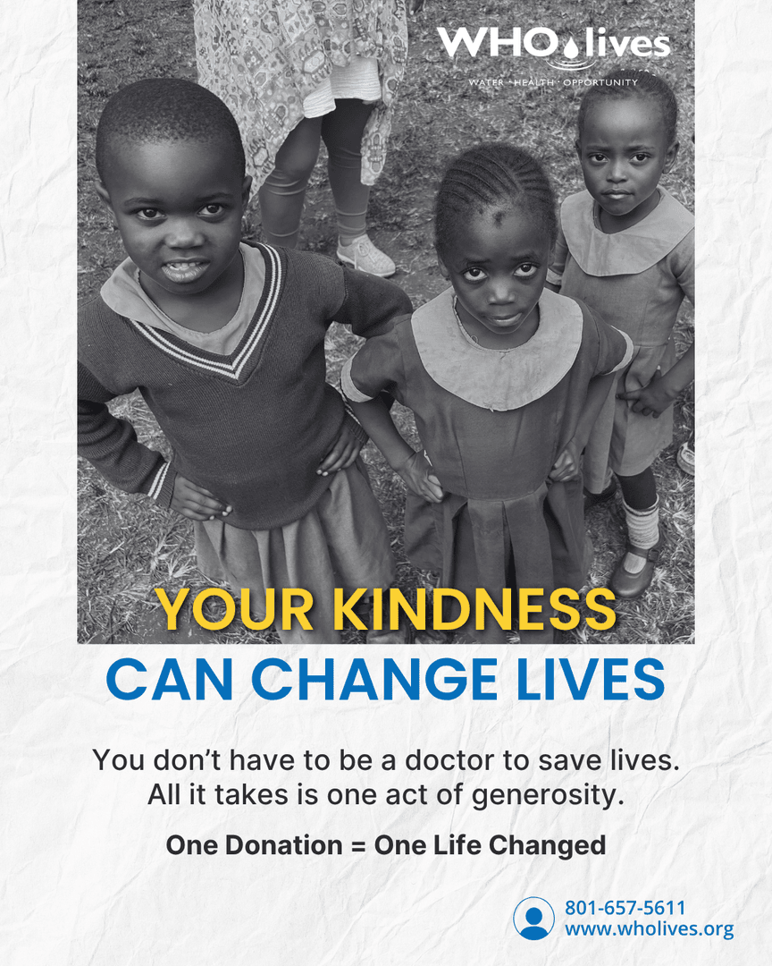 You don’t need medical training. You don’t need to be on the ground. You don’t even need to leave your home.

#DonateToSaveLives #WHOlives #WaterIsLife #GiveCleanWater #HopeInAction #VillageDrill #ChangeMakers