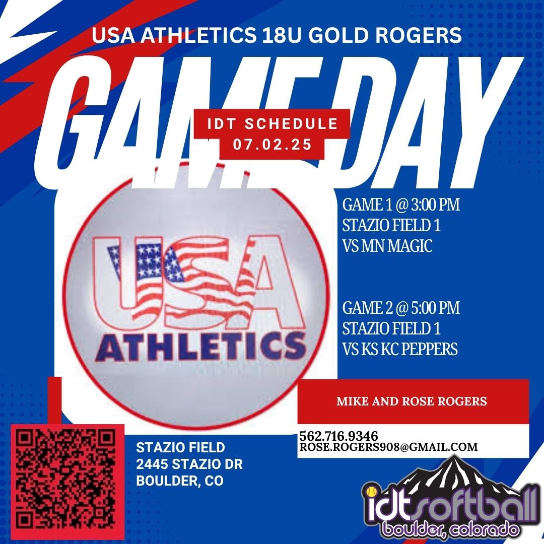 🚨 Calling all college softball coaches! 🚨 Join us today to catch some incredible talent in action! 💥 Come watch our strong uncommitted 2026 &amp; 2027 players showcase their skills with USA Athletics 18 Gold. Don’t miss the chance to discover the next stars of the game! 🌟⚾️