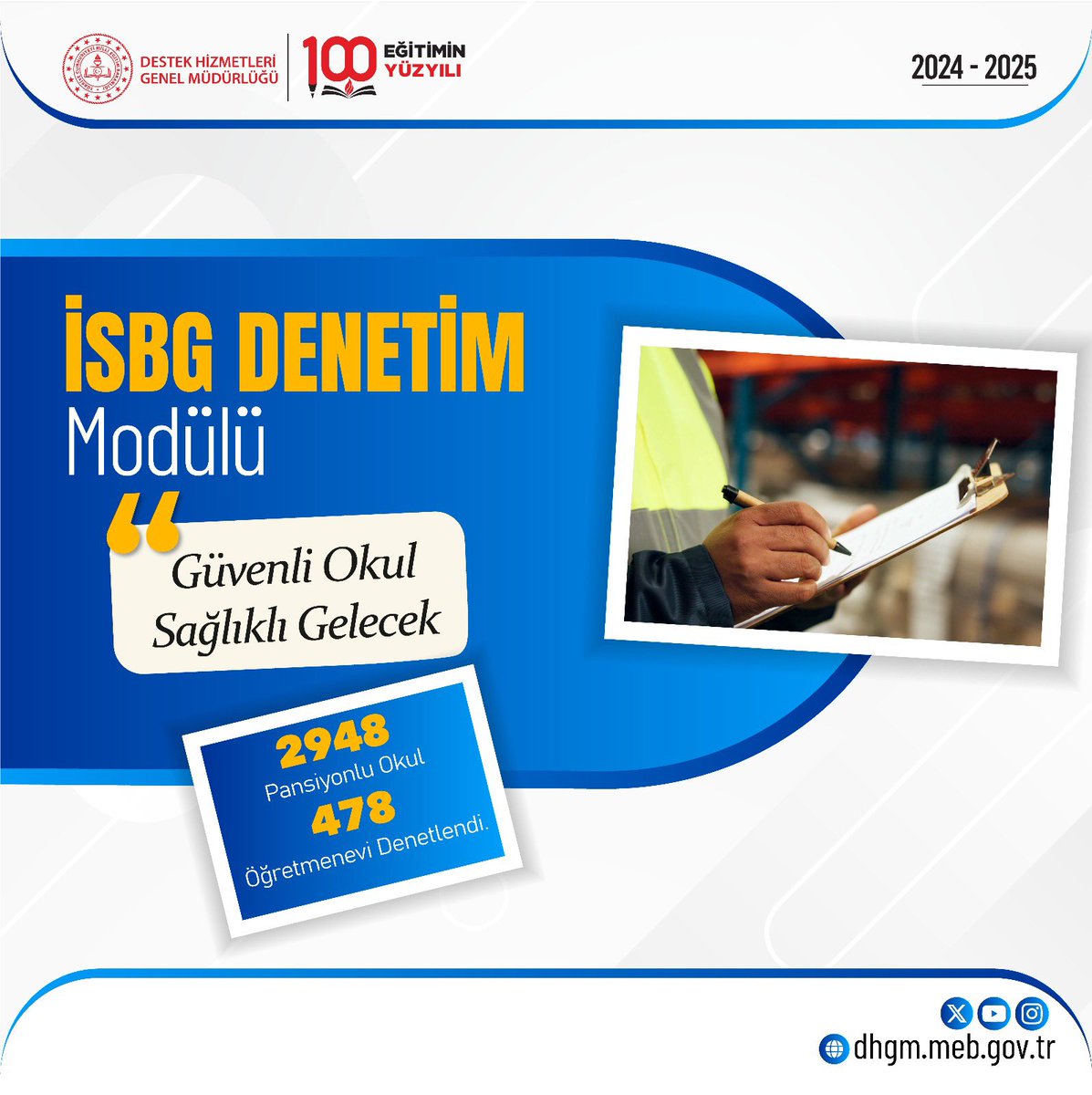 T.C. MEB Destek Hizmetleri Genel Müdürlüğü (@meb_dhgm) on Twitter photo Çalışanlarımızın ve öğrencilerimizin sağlığı, okul/kurumlarımızın güvenliği için pansiyonlu okullarımızın ve öğretmenevlerimizin denetimlerini gerçekleştirdik.
<a href="/tcmeb/">Millî Eğitim Bakanlığı</a> <a href="/Yusuf__Tekin/">Yusuf Tekin</a> <a href="/omurfatih/">Ömür Fatih Karakullukçu</a> Çalışanlarımızın ve öğrencilerimizin sağlığı, okul/kurumlarımızın güvenliği için pansiyonlu okullarımızın ve öğretmenevlerimizin denetimlerini gerçekleştirdik.
<a href="/tcmeb/">Millî Eğitim Bakanlığı</a> <a href="/Yusuf__Tekin/">Yusuf Tekin</a> <a href="/omurfatih/">Ömür Fatih Karakullukçu</a>