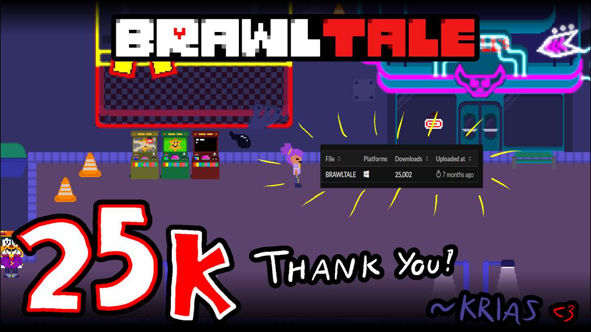 Krias (@kriasdev) on Twitter photo BRAWLTALE just hit a whopping 25.000 downloads!๐๐คโค๏ธ
Crazy to think about how many people decided my & <a href="/ItsMemez_/">ItsMemez_๐ฅ</a>'s little game is worth their time... did they enjoy that time? i hope so
And very very big thanks to those who made content on it! Especially you <a href="/TribeGaming/">Tribe Gaming</a>
:3 BRAWLTALE just hit a whopping 25.000 downloads!๐๐คโค๏ธ
Crazy to think about how many people decided my & <a href="/ItsMemez_/">ItsMemez_๐ฅ</a>'s little game is worth their time... did they enjoy that time? i hope so
And very very big thanks to those who made content on it! Especially you <a href="/TribeGaming/">Tribe Gaming</a>
:3