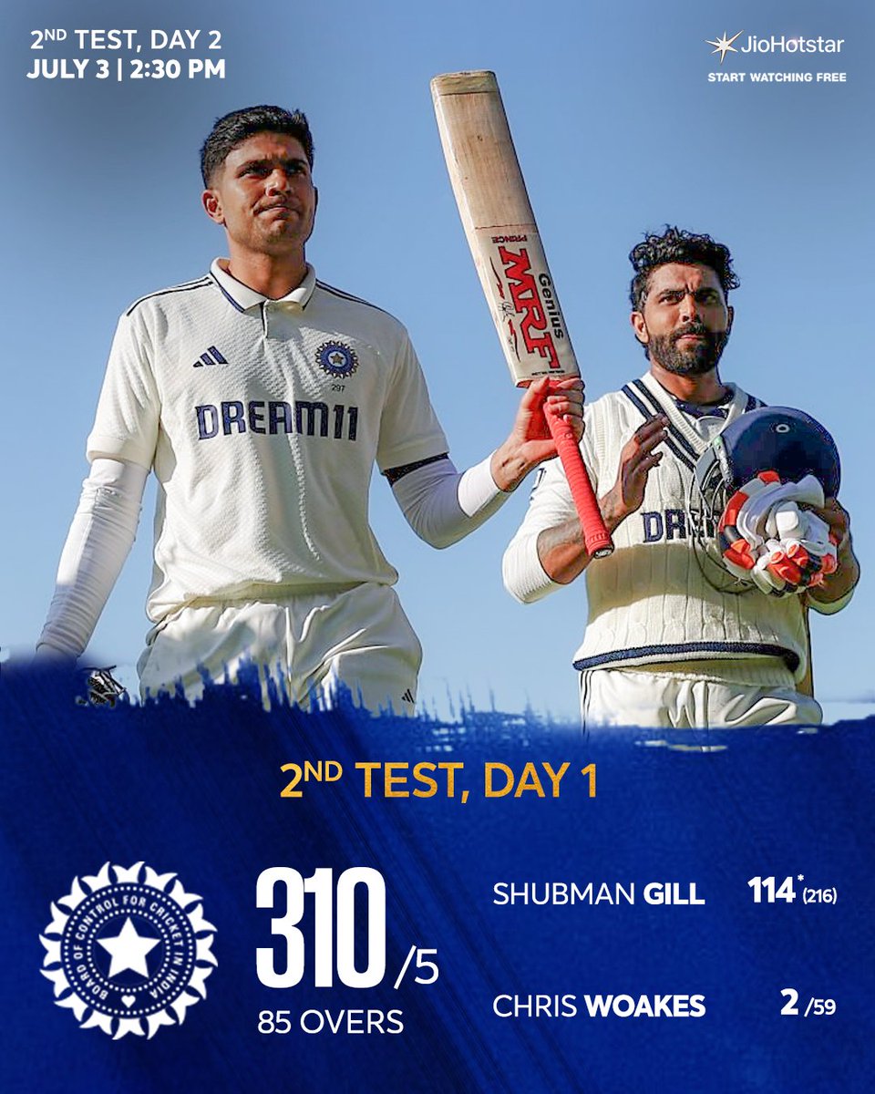 THECRICKET50's tweet image. TEAM INDIA 2ND TEST 1ST DAY 310/5 🌟🌟

#INDvsENG2025 #GILL #indvseng2ndtest #ENGvsIND