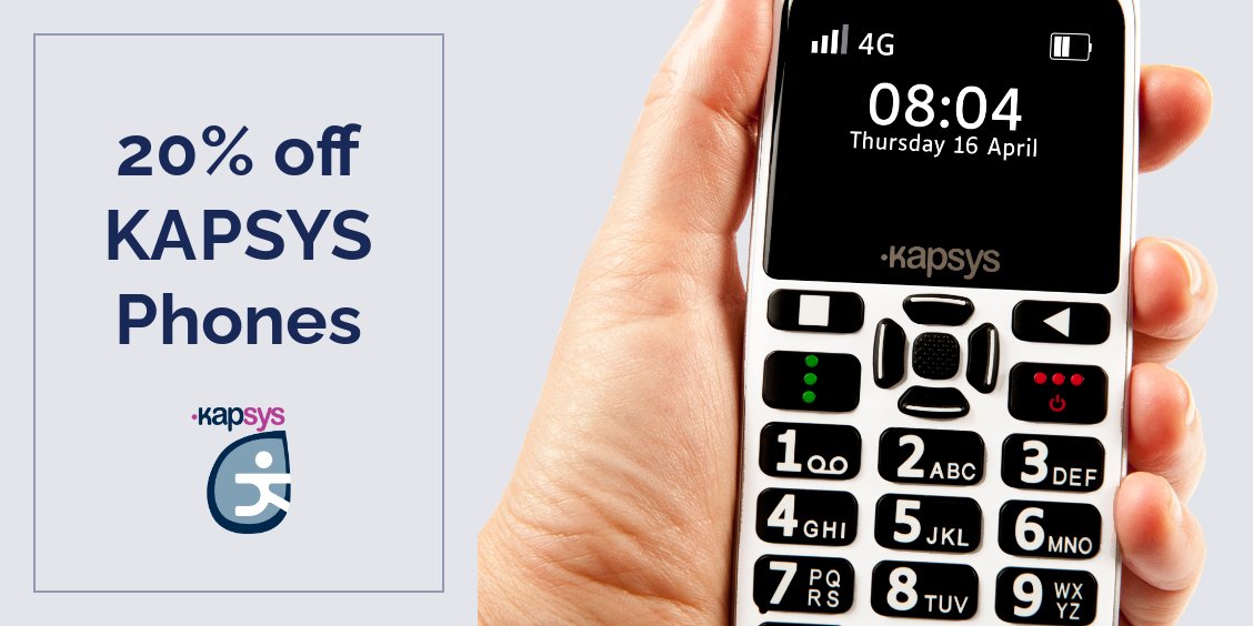 The first of our <a href="/QAC_Official/">Queen Alexandra Charity</a> Sight Village Savers gives you 20% off <a href="/KapsysGroup/">KAPSYS</a> phones! 

The exclusive 20% off discount includes the MiniVision2+ and SmartVision3 (Initium &amp; Omni versions)!

Shop KAPSYS now: sightandsound.co.uk/event/sight-vi…