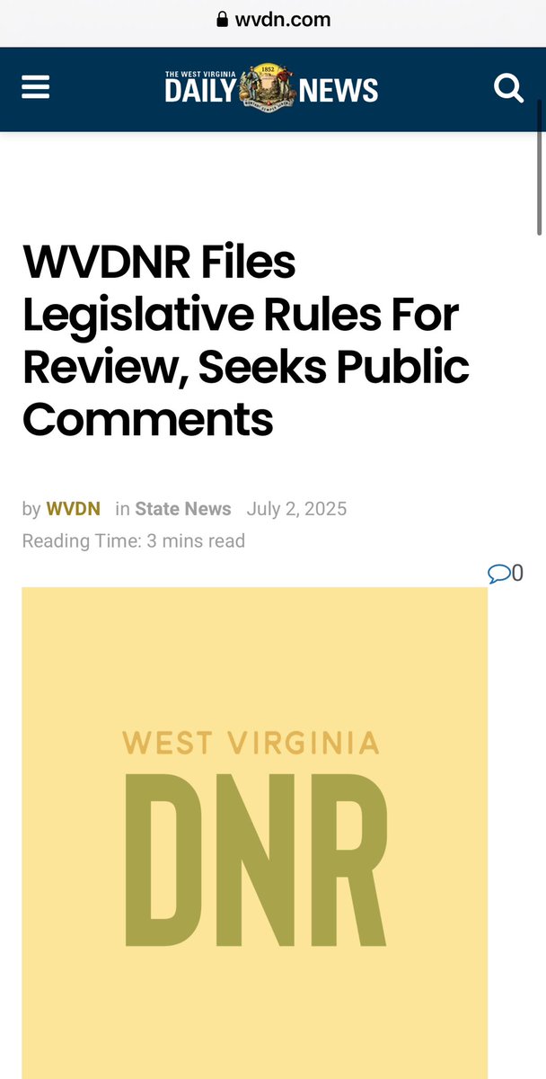 TresaHowell4WV's tweet image. WVDNR Files Legislative Rules For Review, Seeks Public Comments
wvdn.com/167641/