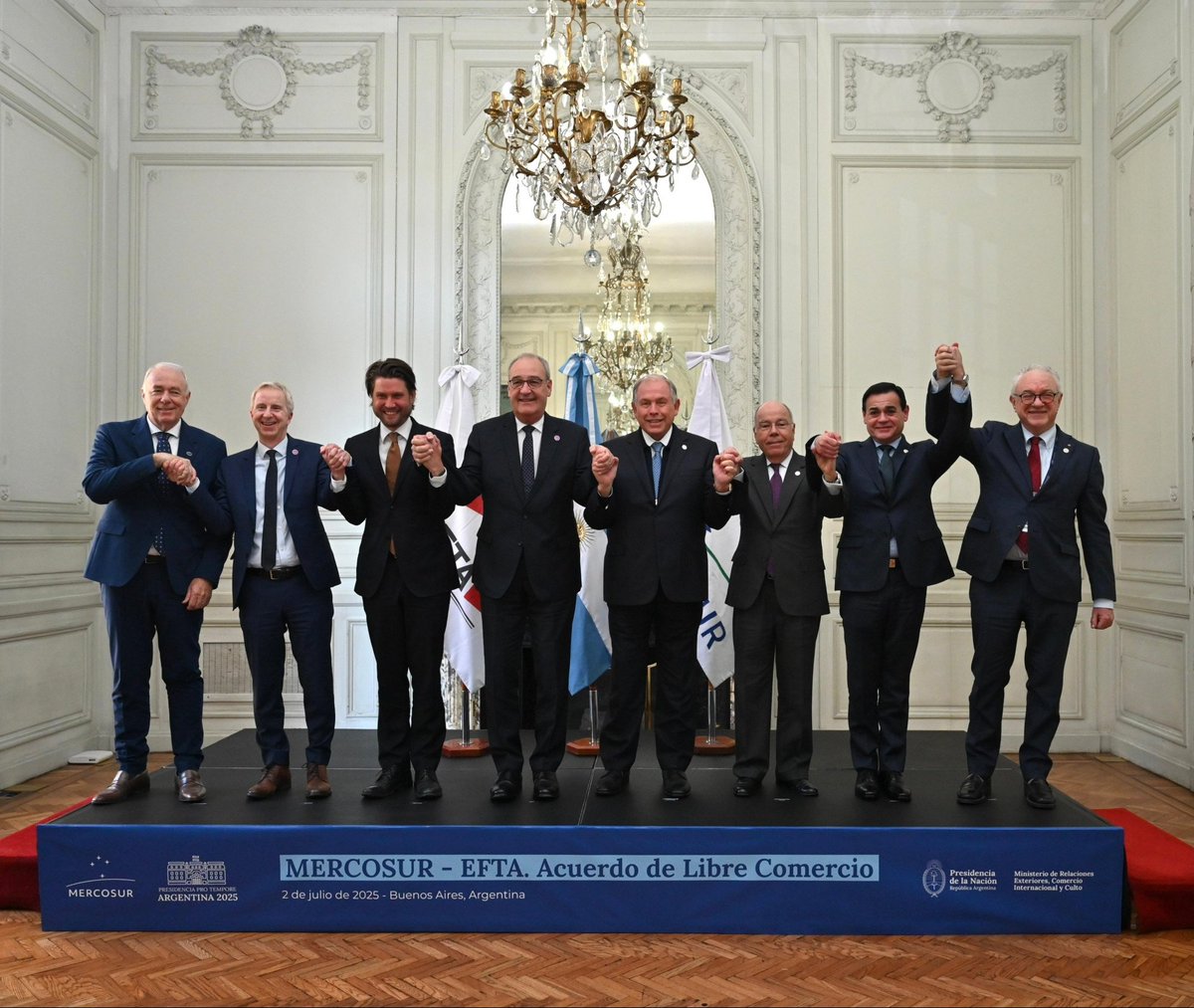 At the 66th Meeting of the MERCOSUR Common Market Council, held today in Buenos Aires, the conclusion of negotiations on the free trade agreement with the European Free Trade Association (EFTA)—comprising Norway, Switzerland, Iceland, and Liechtenstein—was officially announced.