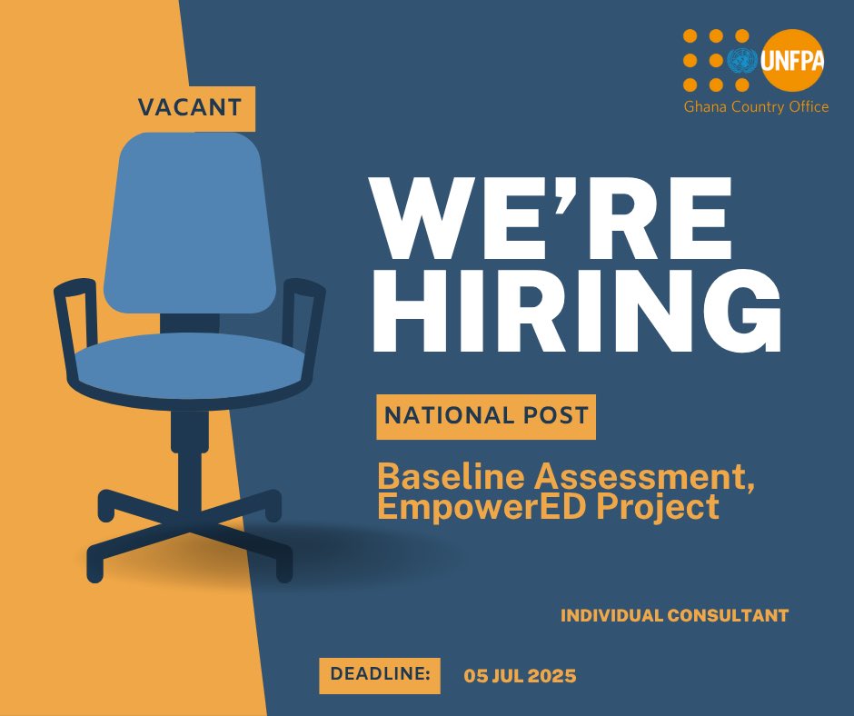 UNFPAGhana's tweet photo. ‼️Opportunity Alert‼️

Amazing opportunity to work with us.

Two Individual Consultancy roles available. Click the links below to learn more.

https://t.co/JvWnggkcYS

https://t.co/qWXqQiM5vc https://t.co/rhLBzMlpnO